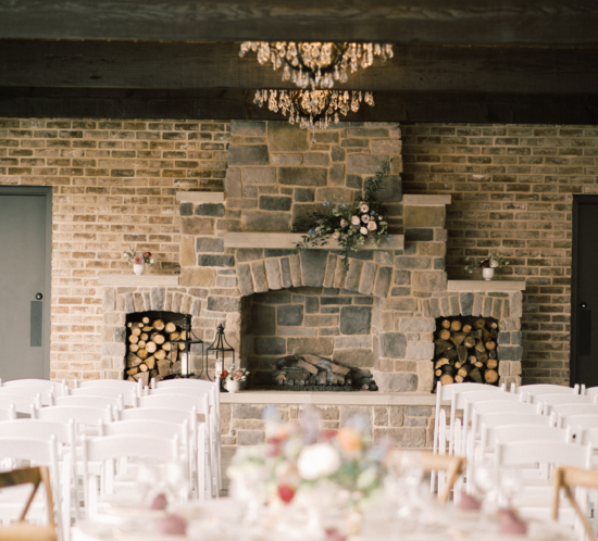 Outdoor Reception or Ceremony Area in York PA, The Bond, Outdoor Covering and Fireplace